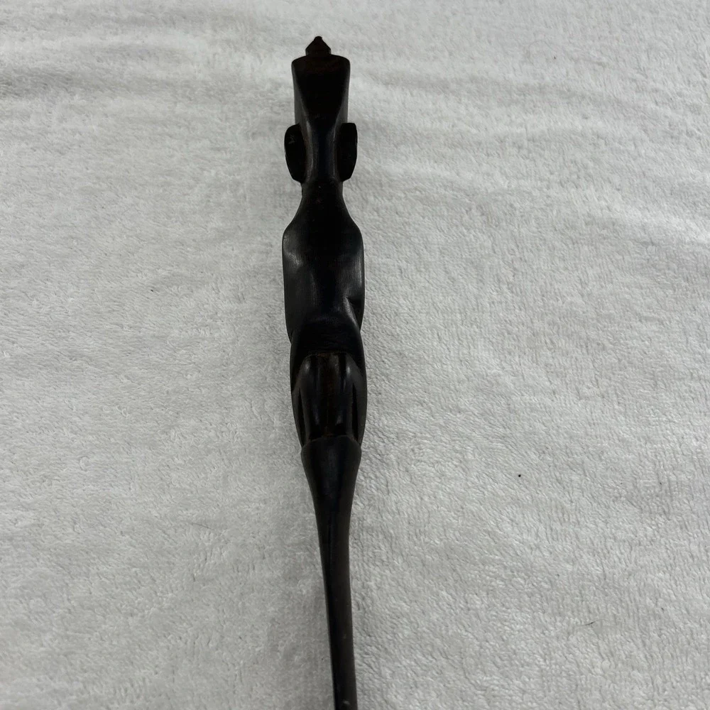 Vintage Hand Carved wood carving head letter opener 14